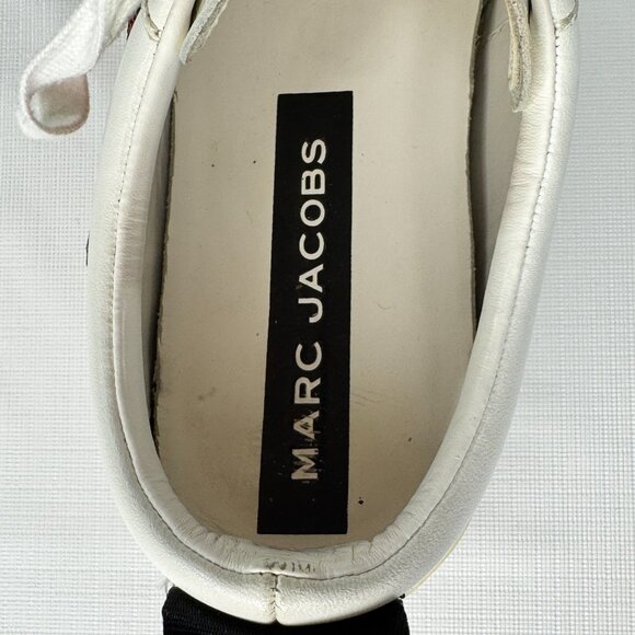 Marc Jacobs Women's Empire Love Embellished Leather Lace-Up Sneakers - Picture 8 of 14